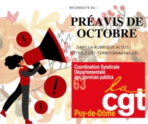 PREAVIS DE GREVE DU MOIS D’OCTOBRE 2024!