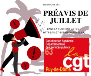 La fédération CGT des Services publics dépose un préavis de grève du 1er juillet au 30 septembre 2024